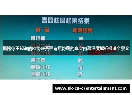 揭秘你不知道的欧协联赛程背后隐藏的真实内幕深度解析报道全景文 揭秘你不知道的欧协联赛程背后隐藏的真实内幕深度解析报道全景文